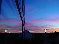 Technik 01  Spiegelbilder - Ein Sonnenuntergang und unser Wintergarten am 07.01.2005.