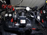 Technik 52  Von hier aus wurde die Kraft des Dampfes auf der Schiene dosiert, gesehen im Eisenbahnmuseum N&ouml;rdlingen am 8.6.2014.