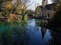 Wasser 14  Spiegelwelten am Blautopf bei Blaubeuren am 10.10.2010.