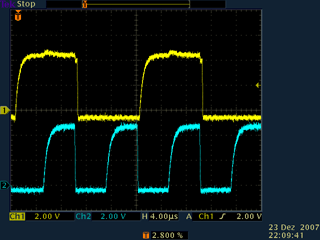 Oszillogramm I2C bei 100 kBaud