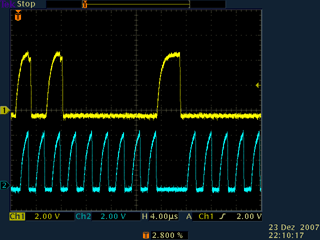 Oszillogramm I2C bei 400 kBaud
