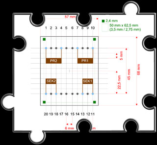 Pinbelegung und Maße Trafo Pinbelegung und Maße Trafo