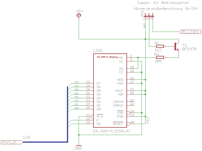 Beschaltung LCD-Display