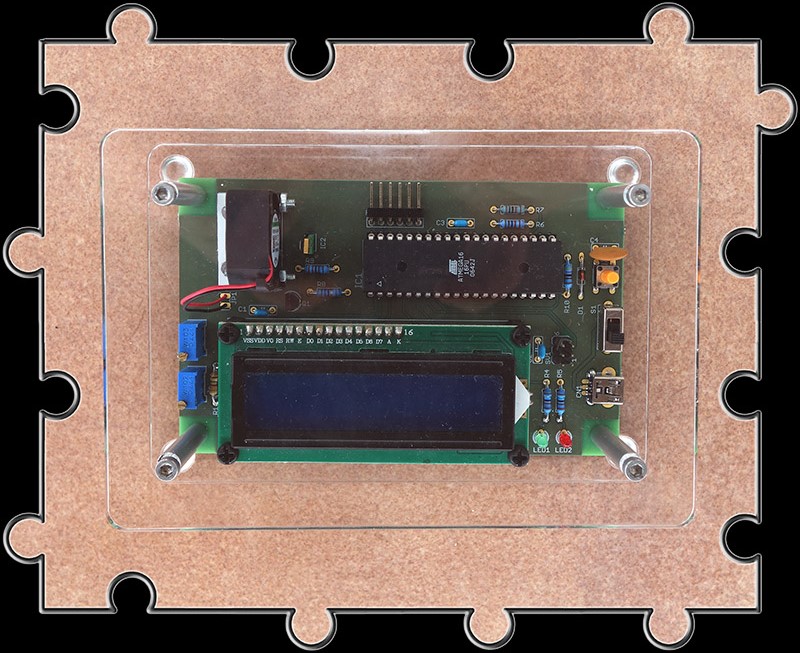 Das fertig Thermometer/Hygrometer