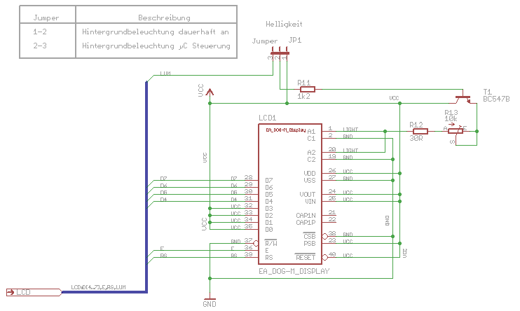 Beschaltung LCD-Display