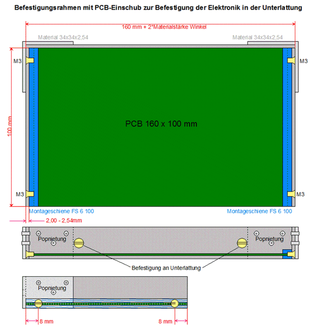  Montage- und Halterahmen PCB's