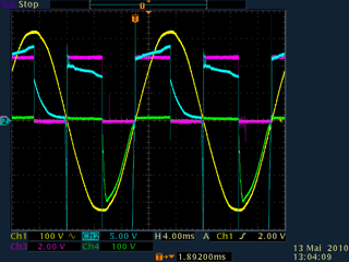 Oszillogramm Triac-Ausgangssignal "50%"