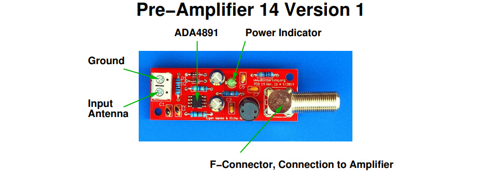 Der E-Feld Vorverstärker PCB 14 Version 1